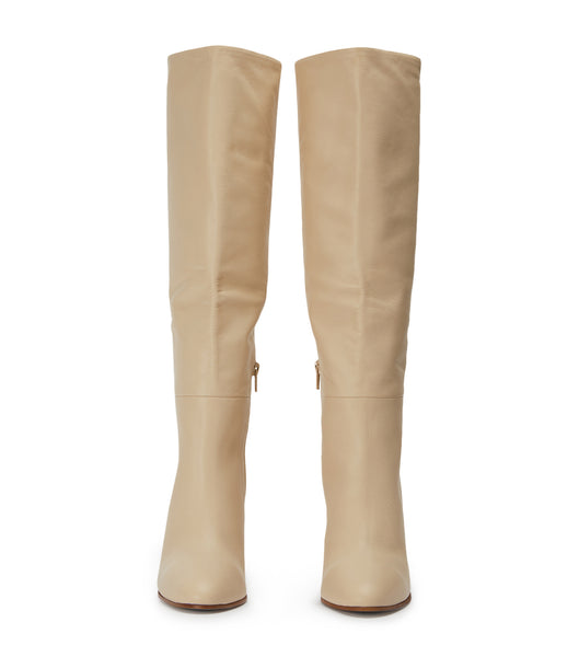 Light Yellow Tony Bianco Boss Vanilla Venice 9.5cm Knee High Boots | QPHWA95142