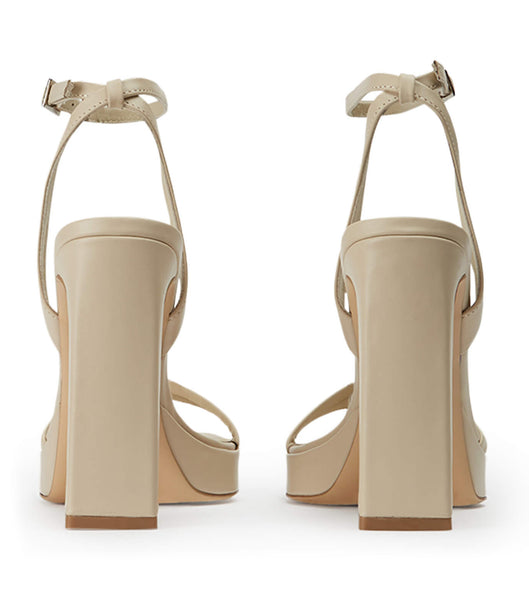 Light Yellow Tony Bianco Dandy Vanilla Capretto 11.5cm Strappy Heels | UPHND78540