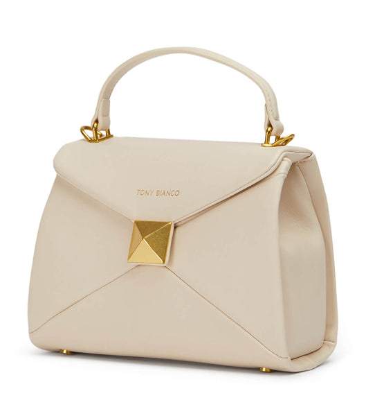 Light Yellow Tony Bianco Eve Vanilla Leather Mini Handbags Accessories | ZPHNQ50102