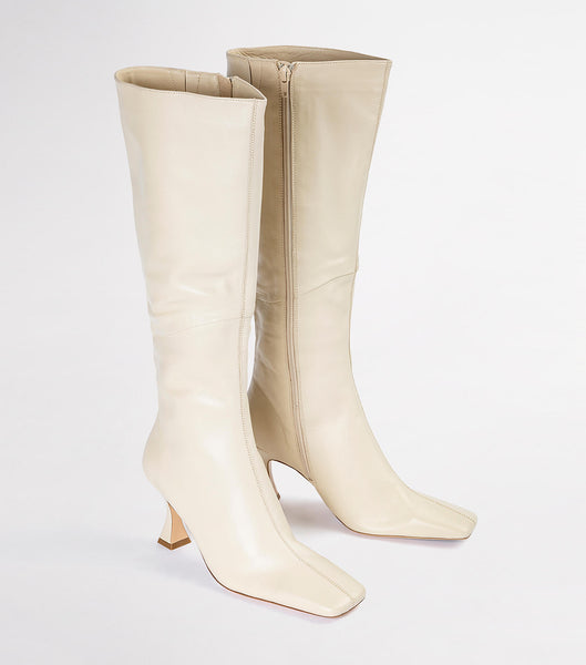 Light Yellow Tony Bianco Fantasy Vanilla Nappa 8cm Stiletto Boots | DPHVO22105