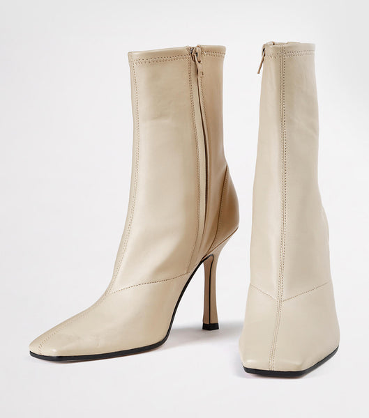 Light Yellow Tony Bianco Halsey Vanilla Nappa 10.5cm Ankle Boots | PHDFL28799