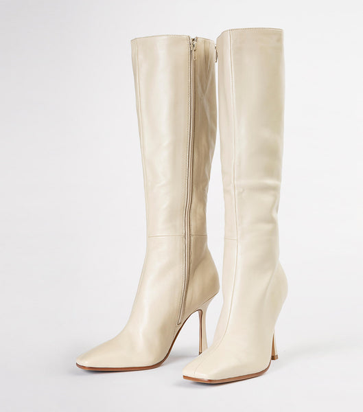 Light Yellow Tony Bianco Havana Vanilla Nappa 10.5cm Heeled Boots | GPHEC73874