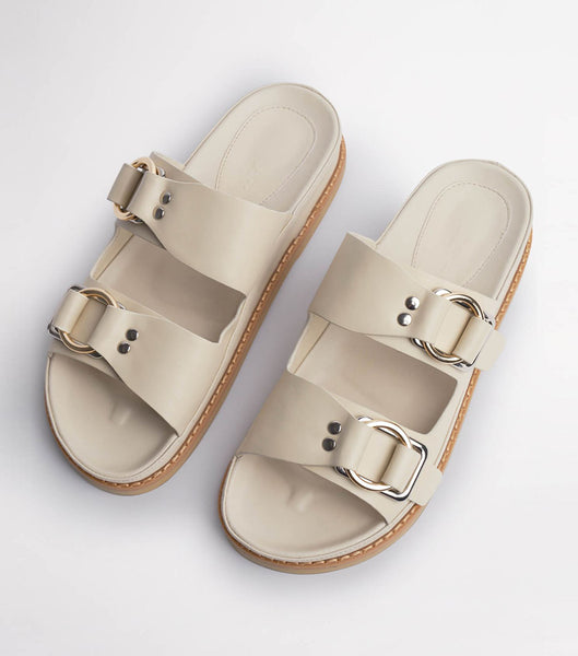 Light Yellow Tony Bianco Hunter Vanilla Capretto 3.5cm Sandals | ZPHMJ20133