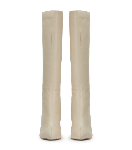 Light Yellow Tony Bianco Kortez Vanilla Nappa 9.5cm Knee High Boots | MPHFT51265