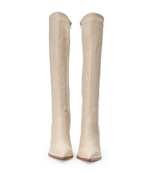 Light Yellow Tony Bianco Lucille Vanilla Venice 10.3cm Knee High Boots | PPHQX21542