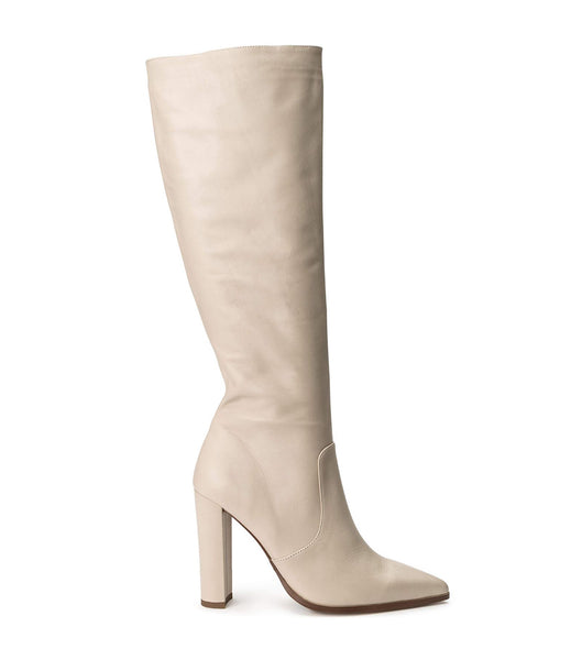 Light Yellow Tony Bianco Lucille Vanilla Venice 10.3cm Knee High Boots | PPHQX21542