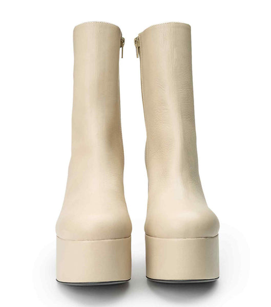 Light Yellow Tony Bianco Tyra Vanilla Venice 12cm Platform Boots | XPHGW76611