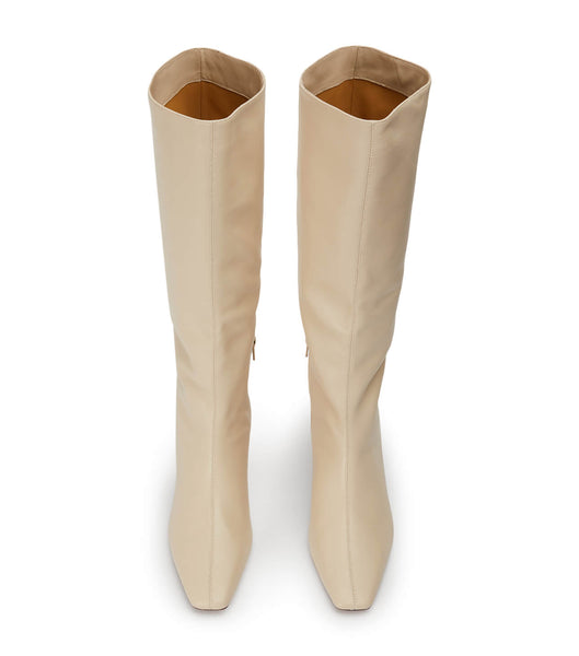 Light Yellow Tony Bianco Vixon Vanilla Nappa 5cm Knee High Boots | PHJVR62848