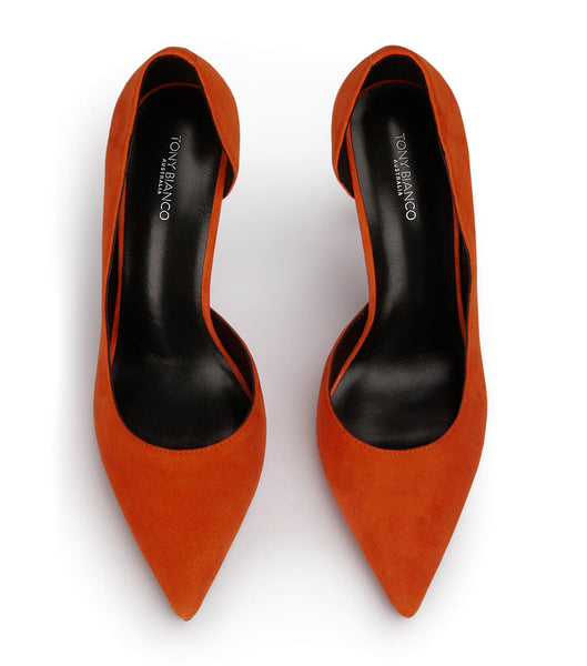 Orange Tony Bianco Alyx Aperol Suede 10.5cm Stiletto Heels | EPHVG66564