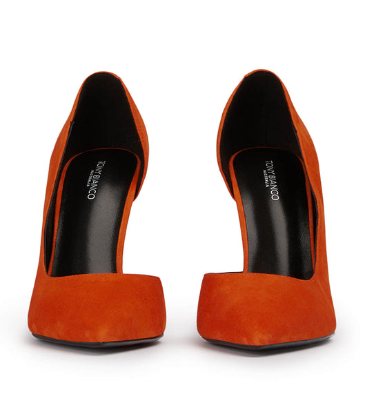 Orange Tony Bianco Alyx Aperol Suede 10.5cm Stiletto Heels | EPHVG66564