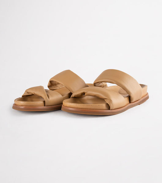 Orange Tony Bianco Henry Honey Nappa 3.5cm Flat Sandals | BPHSO10243