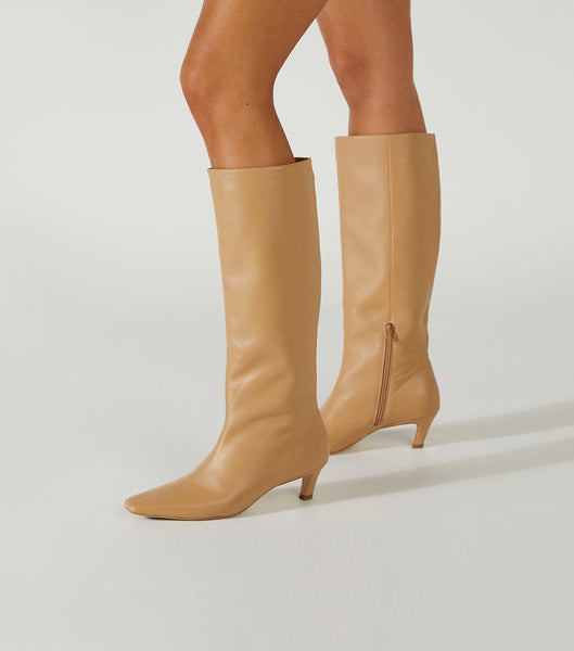 Orange Tony Bianco Vixon Honey Nappa 5cm Heeled Boots | SPHNY86484