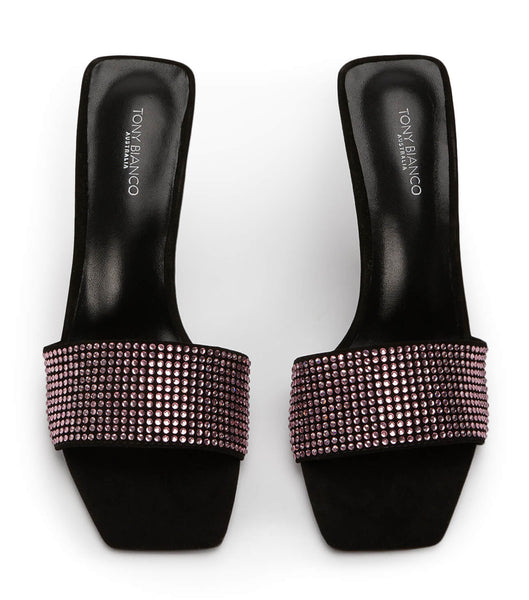 Pink / Black Tony Bianco Naomi Pink Crystal/Black Suede 10.5cm Stiletto Heels | LPHTR96822