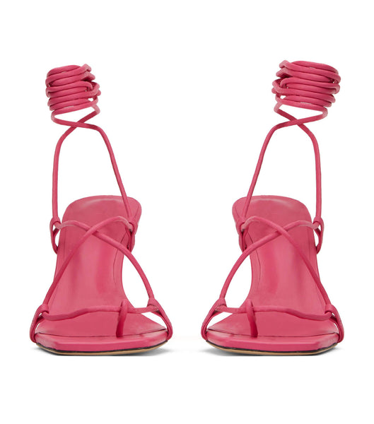 Pink Tony Bianco Clarity Acid Pink 8.5cm Strappy Heels | PHEGJ84597