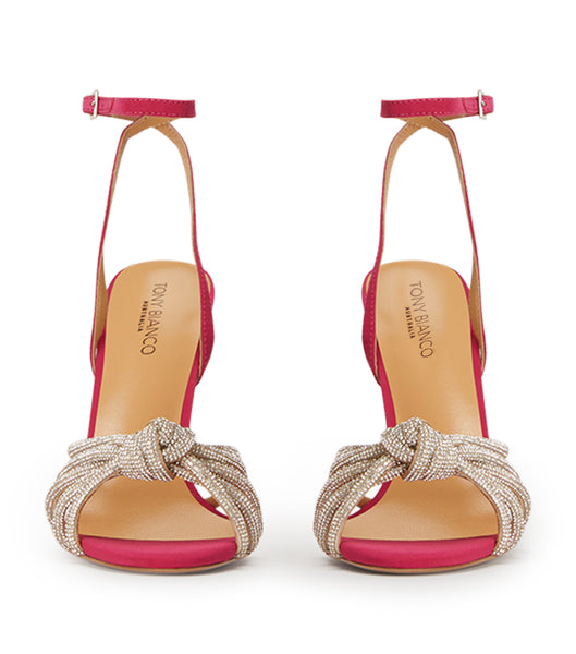 Pink Tony Bianco Kyla Persian Crepe 11cm Stiletto Heels | QPHWA77053