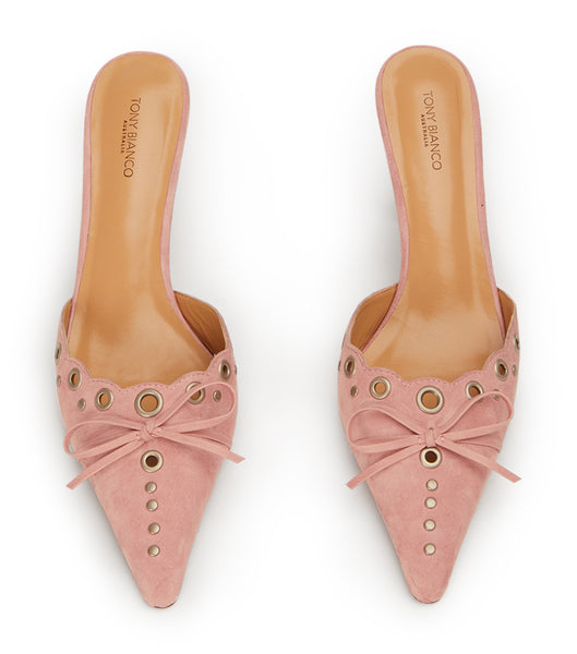 Pink Tony Bianco Shae Blossom Suede 8cm Low Heels | GPHUC47757