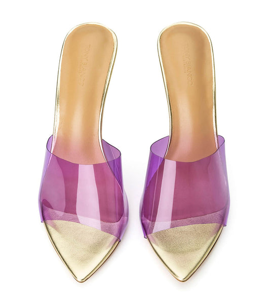 Purple / Gold Tony Bianco Mylo Purple Vinylite/Gold 10.5cm Event Heels | XPHBH65111