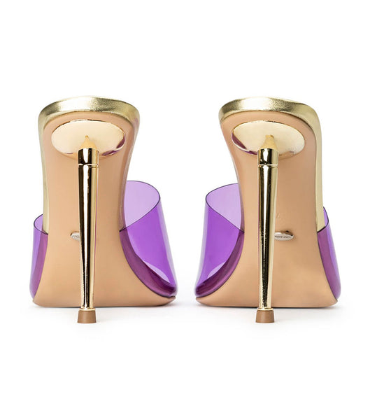 Purple / Gold Tony Bianco Mylo Purple Vinylite/Gold 10.5cm Stiletto Heels | XPHBH74492