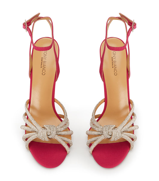 Red Tony Bianco Kyla Persian Crepe 11cm Bridal Heels | FPHUI50685