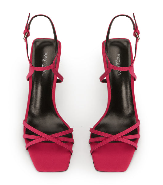 Red Tony Bianco Nomad Persian Crepe 10.5cm Strappy Heels | TPHPQ33910