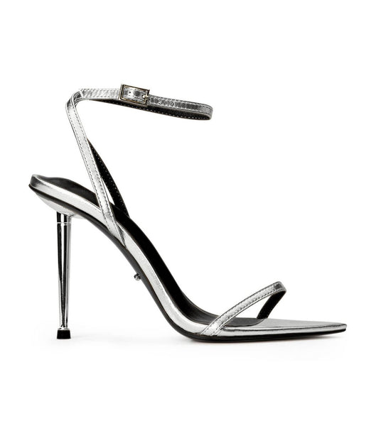 Silver / Metal Tony Bianco Myra Silver Nappa Metallic 10.5cm Stiletto Heels | PHJBT75888