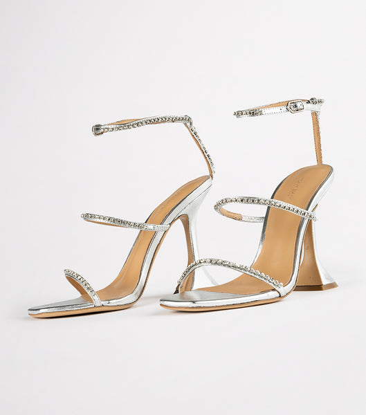 Silver / Metal Tony Bianco Shy Silver Nappa Metallic 10.5cm Event Heels | PPHQX64839