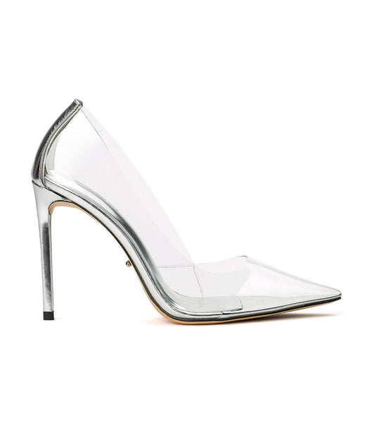 Silver Tony Bianco Alijah Clear Vinylite/Silver 10.5cm Stiletto Heels | APHDF96189