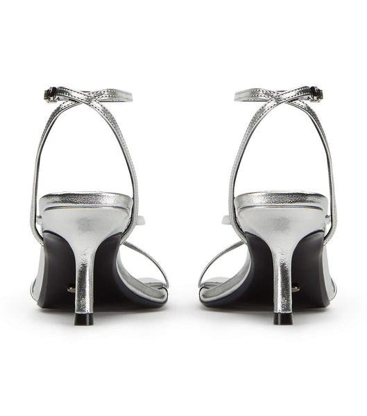 Silver Tony Bianco Avi Silver Foil 6.5cm Stiletto Heels | FPHUI25546