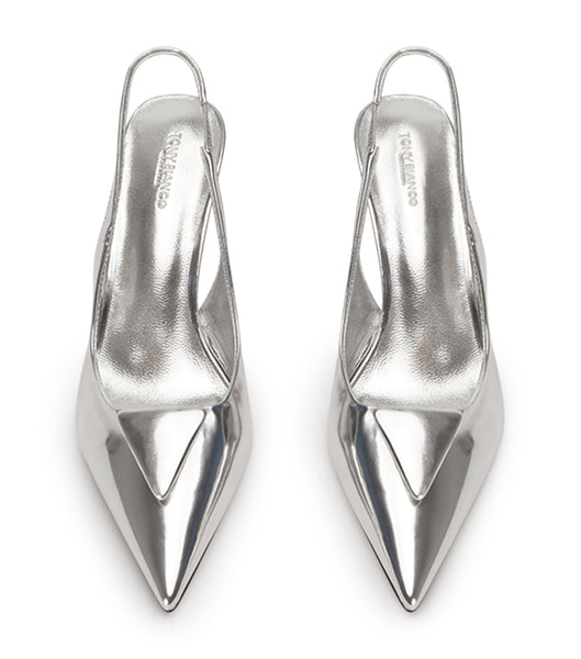 Silver Tony Bianco Bertie Silver Shine 7.5cm Low Heels | PHNZX80017