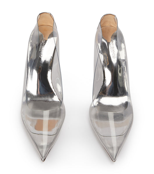 Silver Tony Bianco Dolly Clear Vinylite/Silver 9.5cm Event Heels | PHCIF18395