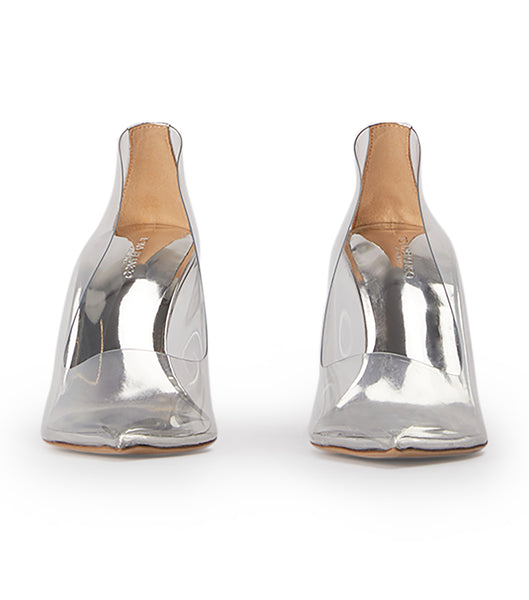 Silver Tony Bianco Dolly Clear Vinylite/Silver 9.5cm Event Heels | PHCIF18395