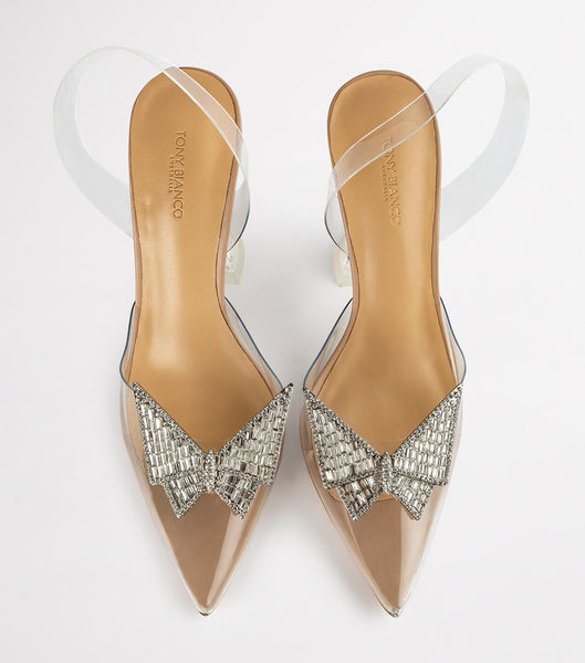 Silver Tony Bianco Laos Clear Vinylite 10.3cm Bling Heels | APHWC73494