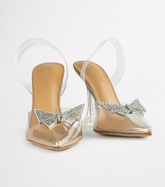 Silver Tony Bianco Laos Clear Vinylite 10.3cm Bling Heels | APHWC73494