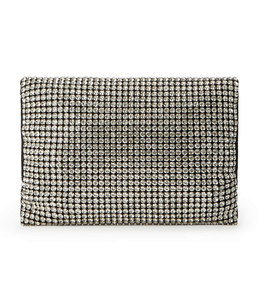 Silver Tony Bianco Maddox Clear Crystal Clutch Accessories | PHXMI84466