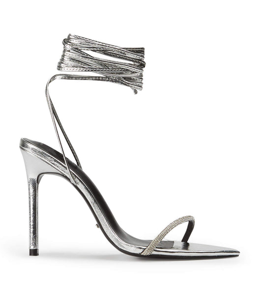 Silver Tony Bianco Makai Silver Foil 10.5cm Bling Heels | PHJVR76621