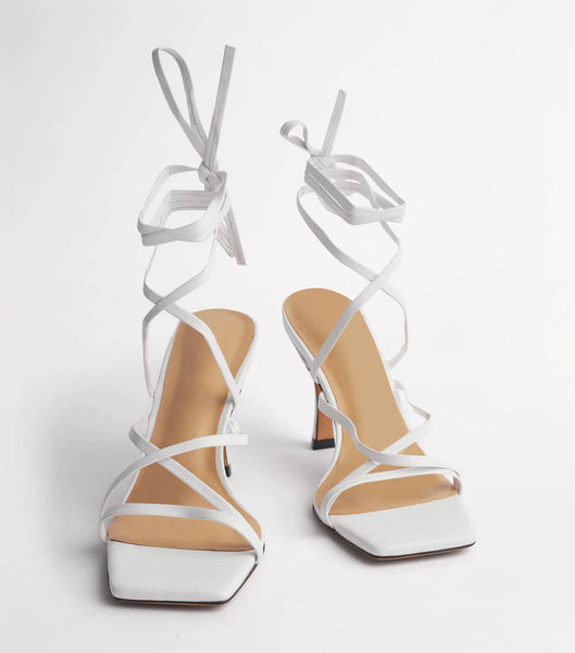 White Tony Bianco Caden White Sheep Nappa 8.5cm Stiletto Heels | APHWC94998