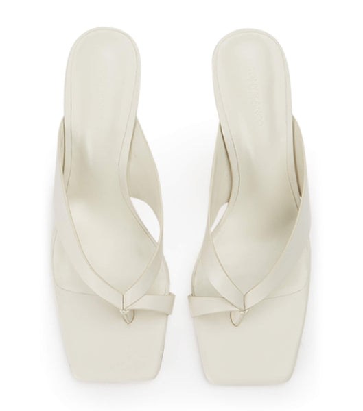 White Tony Bianco Clover Dove Nappa 8.5cm Low Heels | SPHVO98057