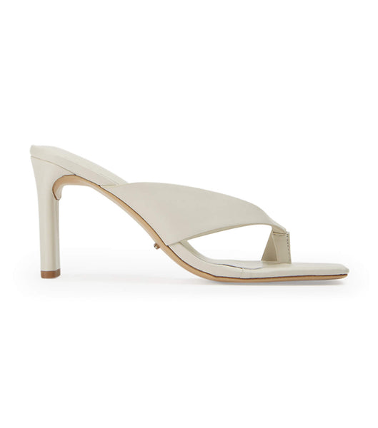 White Tony Bianco Clover Dove Nappa 8.5cm Low Heels | SPHVO98057