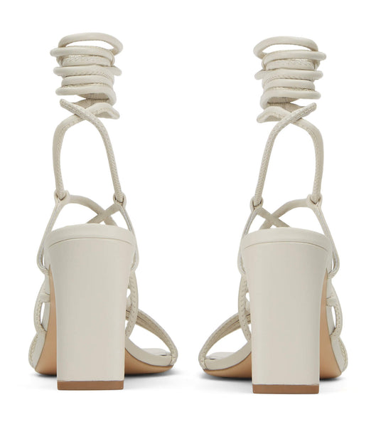 White Tony Bianco Cyndi Dove Nappa 8.5cm Strappy Heels | PHIIZ74913