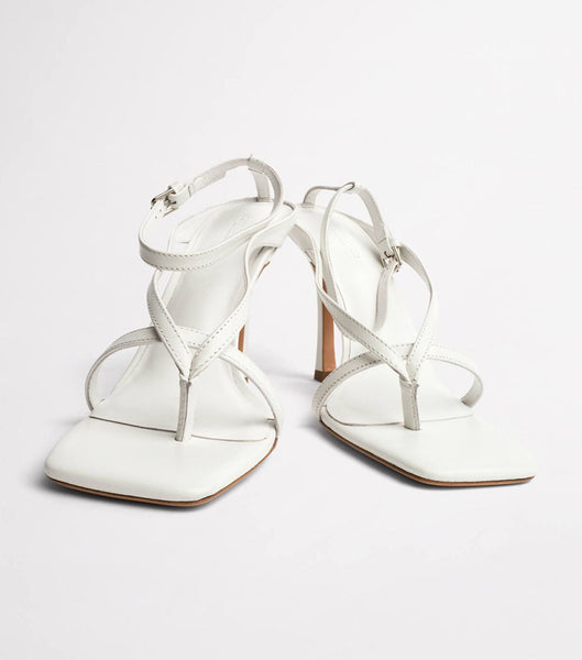 White Tony Bianco Faythe White Kid 10.5cm Thong Sandals | BPHSO28864