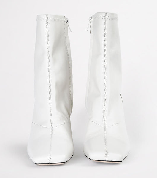 White Tony Bianco Fomo Dove Nappa 8cm Ankle Boots | LPHTR90751