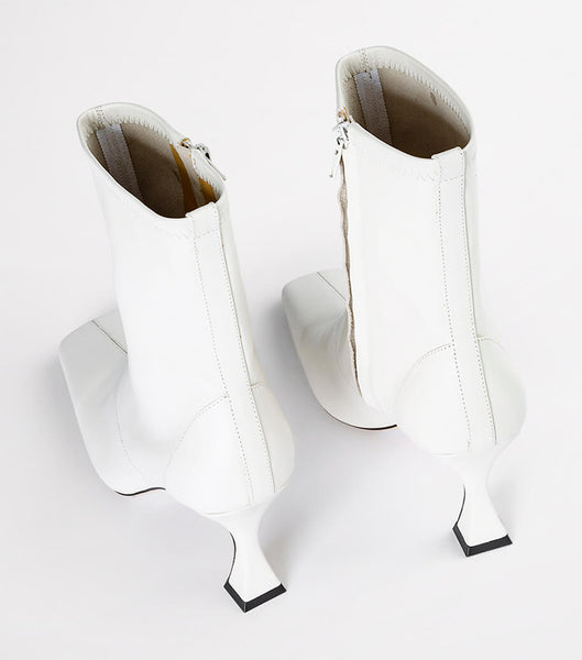 White Tony Bianco Fomo Dove Nappa 8cm Ankle Boots | LPHTR90751