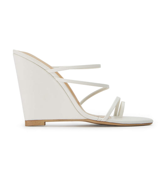 White Tony Bianco Gaia Milk Capretto 11cm Wedges | PHQCS51881