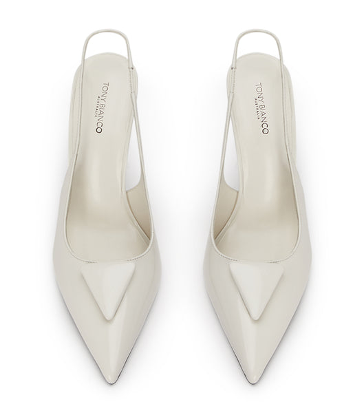 White Tony Bianco Ginger White Hi Shine 10cm Court Shoes | BPHSO28957