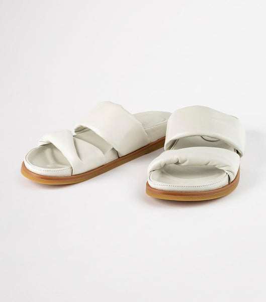 White Tony Bianco Henry Dove Nappa 3.5cm Flat Sandals | PPHQX87578