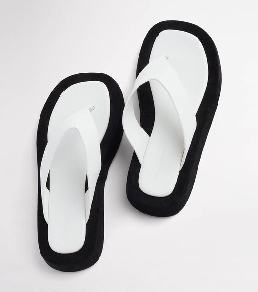 White Tony Bianco Ives Milk Capretto 3.5cm Sandals | PHXMI16691