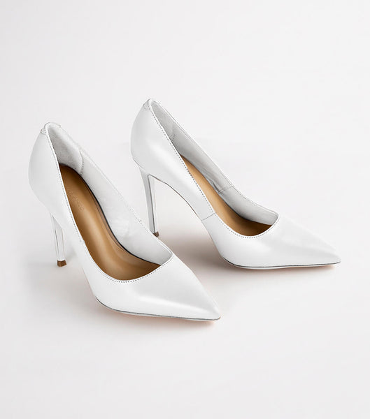 White Tony Bianco Lotus Milk Capretto 10.3cm Event Heels | GPHEC89912