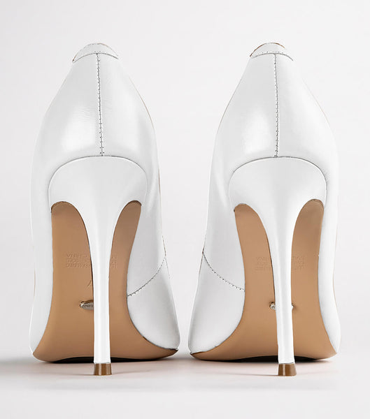 White Tony Bianco Lotus Milk Capretto 10.3cm Event Heels | GPHEC89912