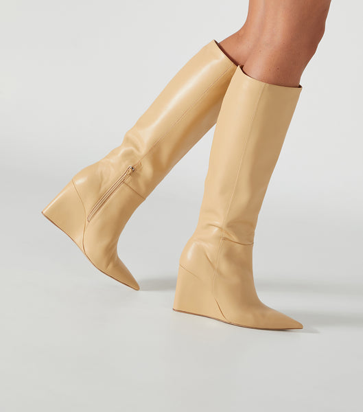 Yellow Tony Bianco Drake Butter Nappa 9.5cm Heeled Boots | PHZPD36711