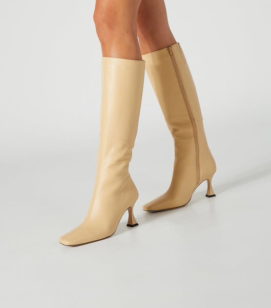 Yellow Tony Bianco Fantasy Butter Nappa 8cm Mid Calf Boots | PHCVG74774